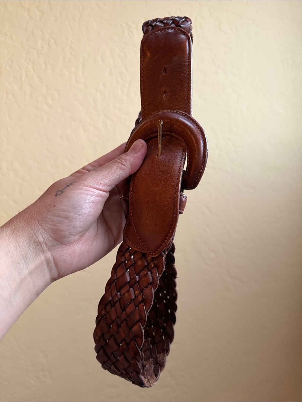 Coach Braided Leather Belt - Dark Brown